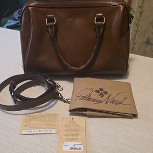 Patricia Nash Brown Leather Satchel with Classic Design